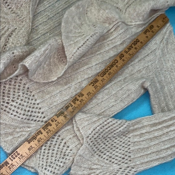 MARINA LUNA cardigan wool mohair blend scalloped knit long sleeve NEW size L - Picture 8 of 9